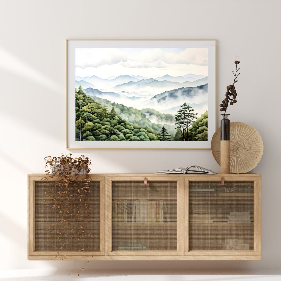 Great Smoky Mountains National Park Travel Print Great Smoky Mountains Art Poster Print Painting Decor Tennessee And North Carolina Usa - Image 3