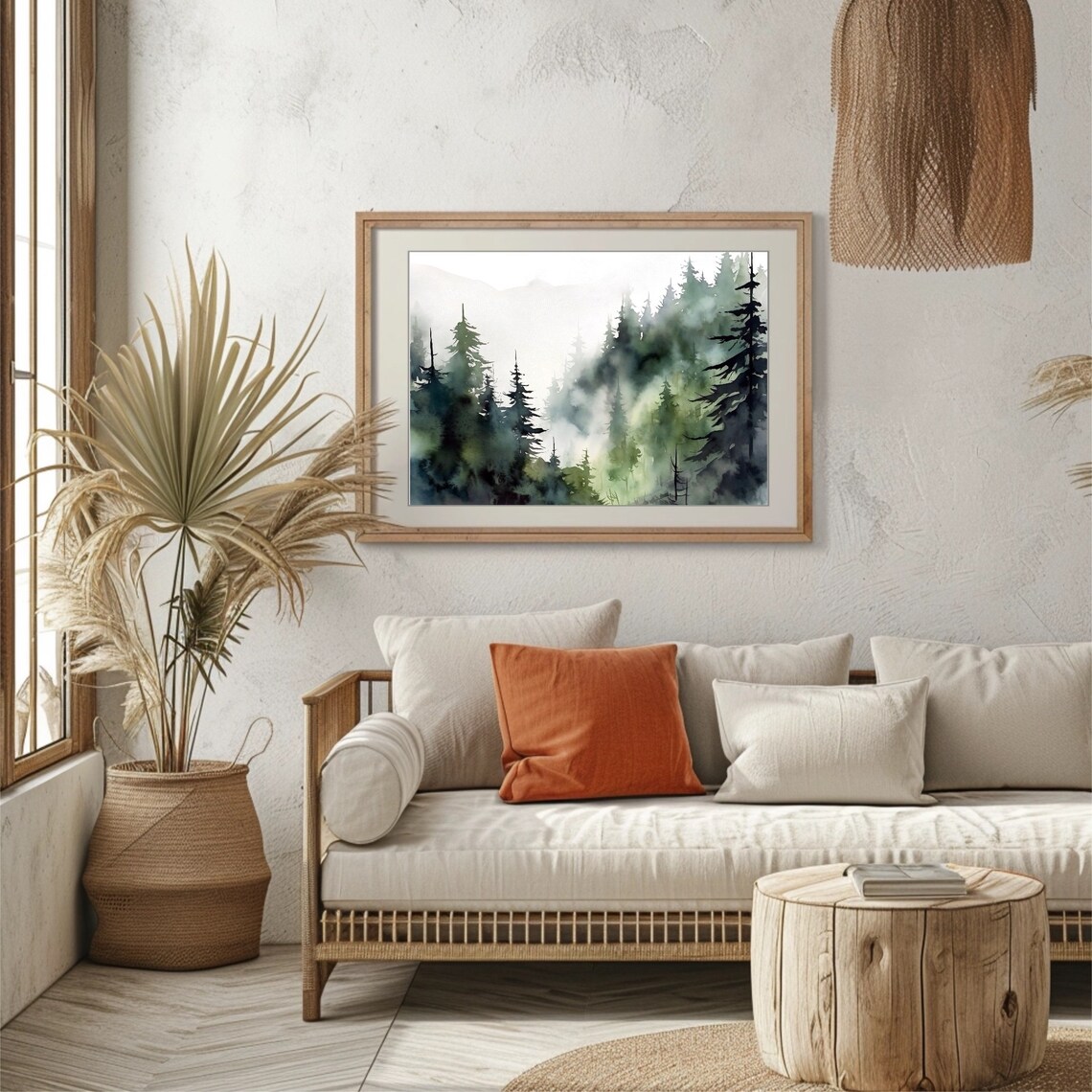 Appalachian Mountains Watercolor Forest Art Print - Image 2