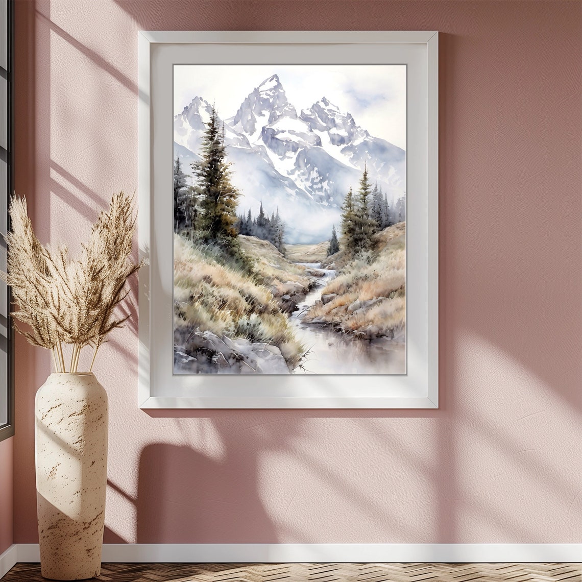 Grand Tetons Art Print Mountain Wall Decor For Nature Lovers National Park Painting Wyoming Wall Art Travel Gift Teton Mountain Poster - Image 2