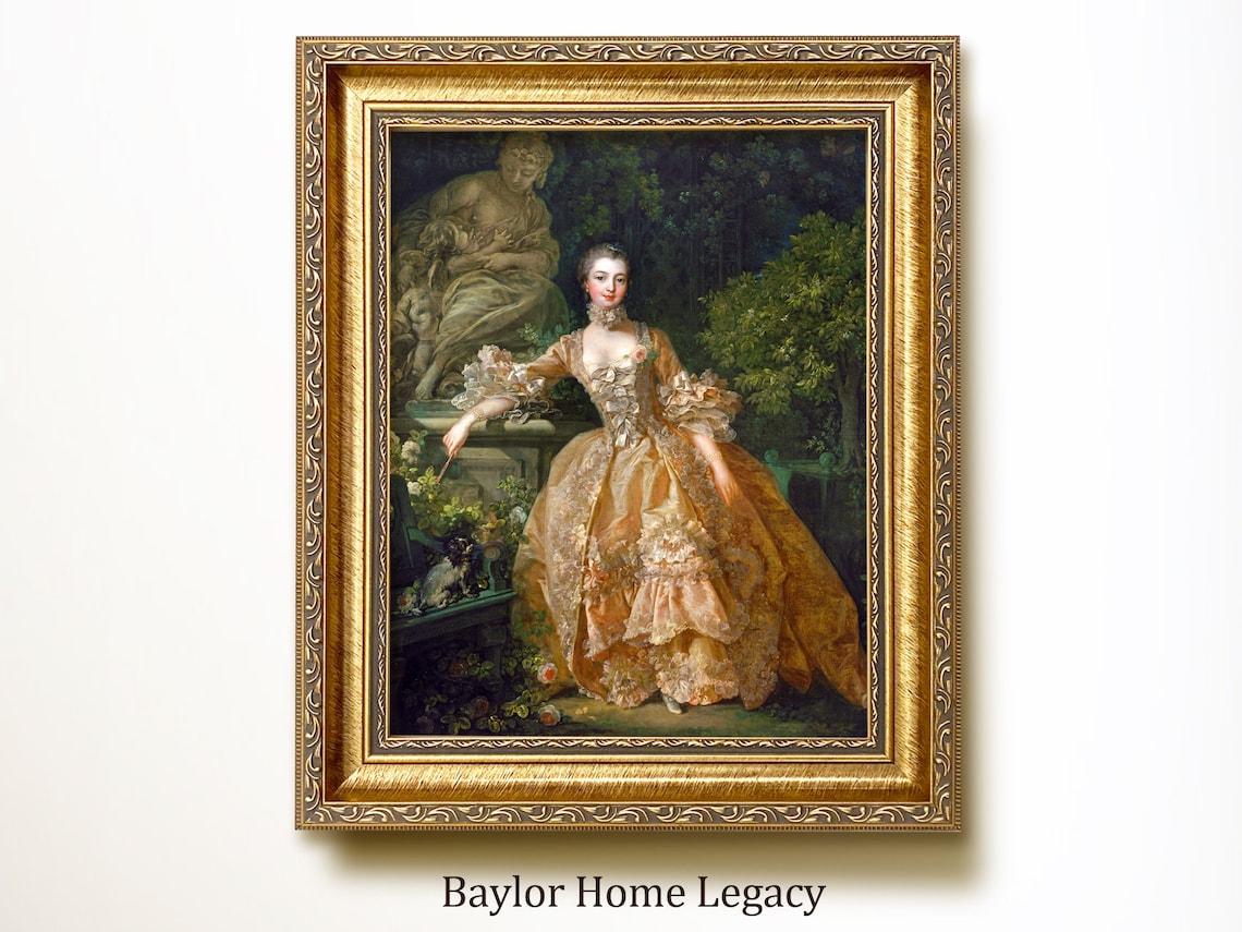 French Woman Portrait, Classic Oil Painting Art Print