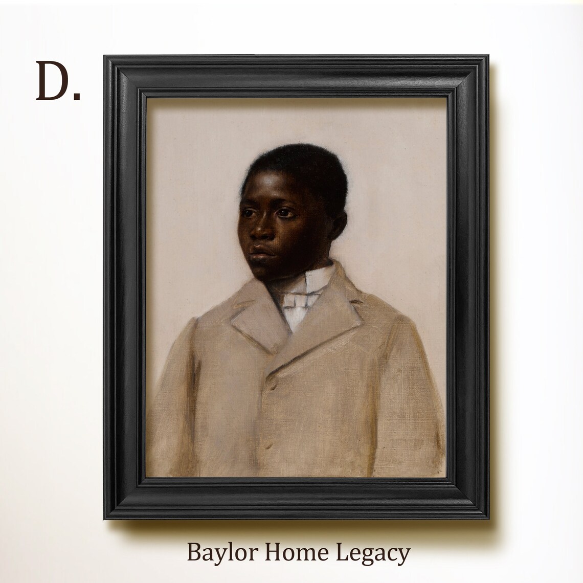 Black Boy Portrait, Classic Oil Painting Print - Image 2