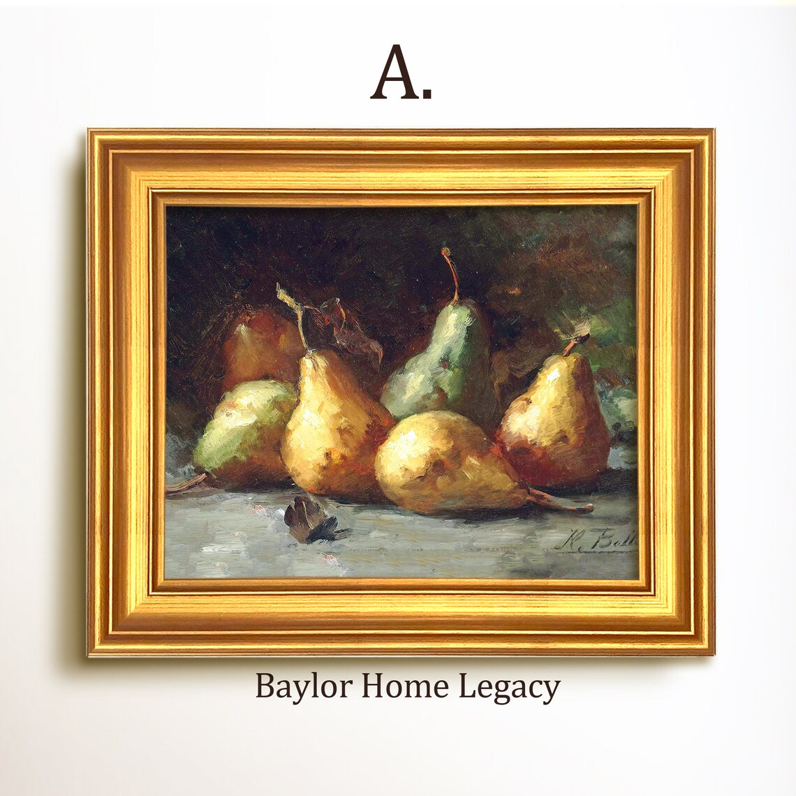 Pears Oil Painting Print, Vintage Rustic Country Style - Image 5