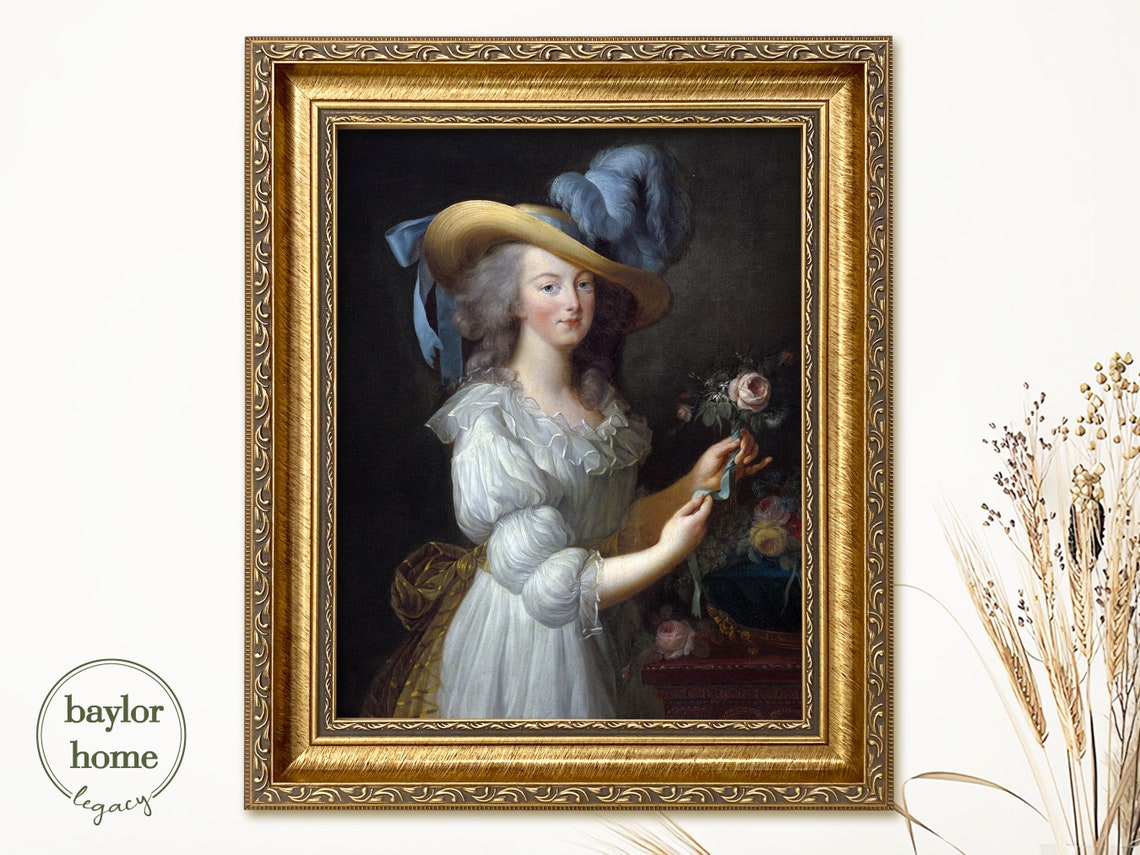 Framed Old Masters Portrait Of Marie Antoinette Oil Painting Print Framed 19th Century European Woman Portrait Art Print