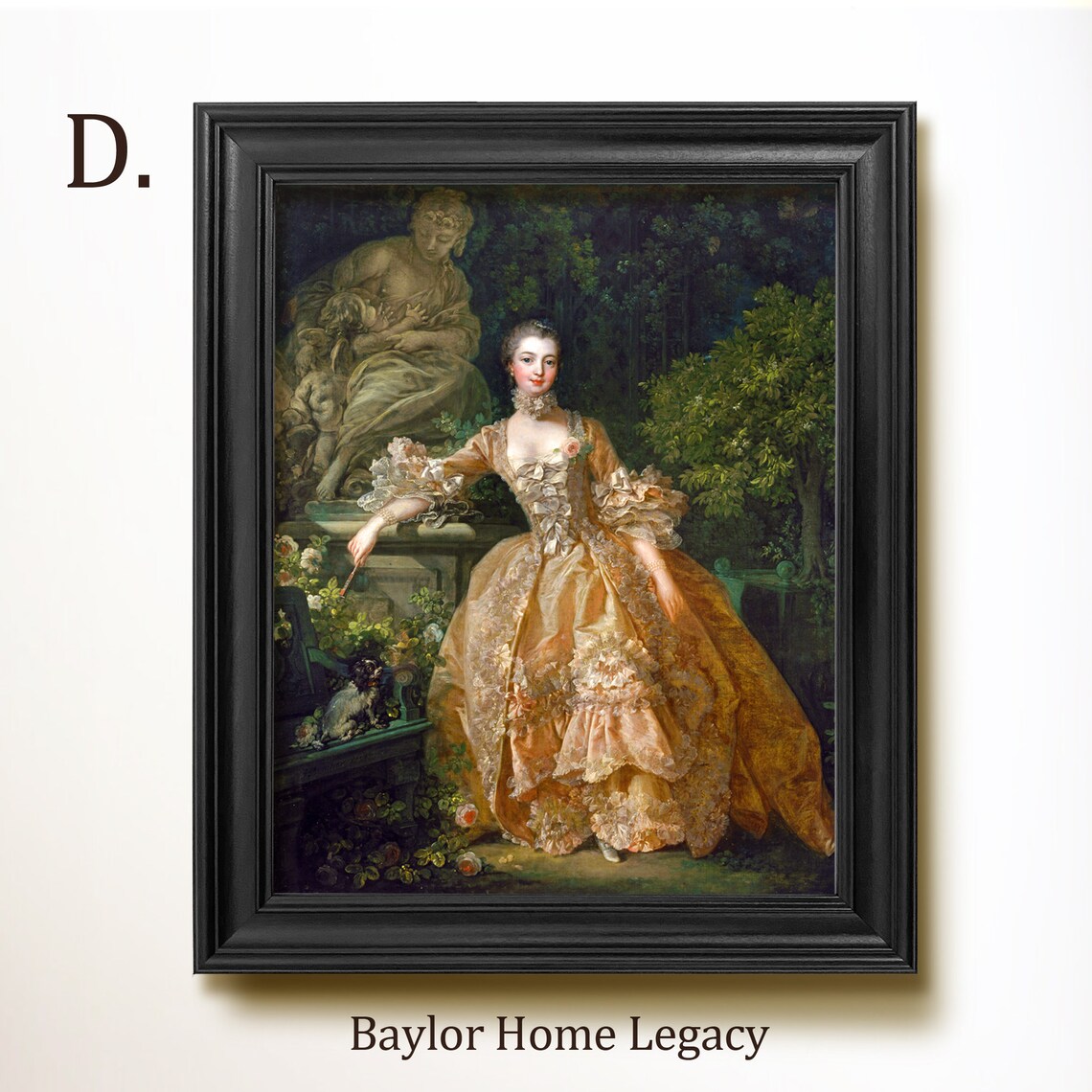 French Woman Portrait, Classic Oil Painting Art Print - Image 2