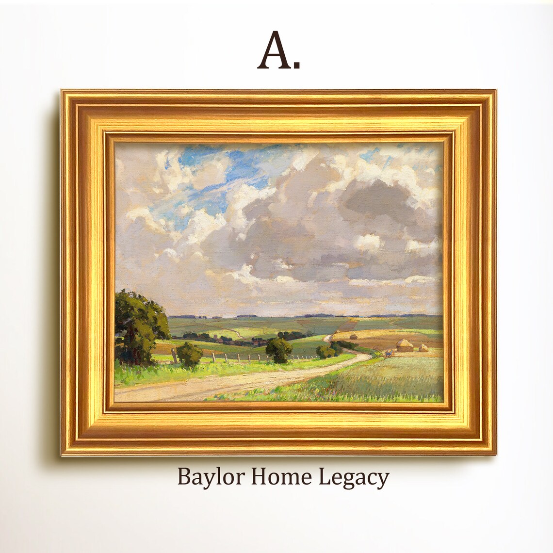 English Countryside Oil Painting, Rustic Landscape Art Print - Image 5