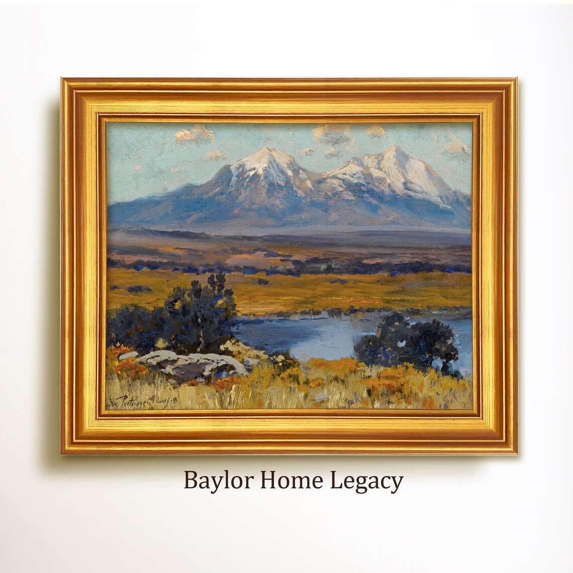 Spanish Peaks Vintage Western Mountain Art Print