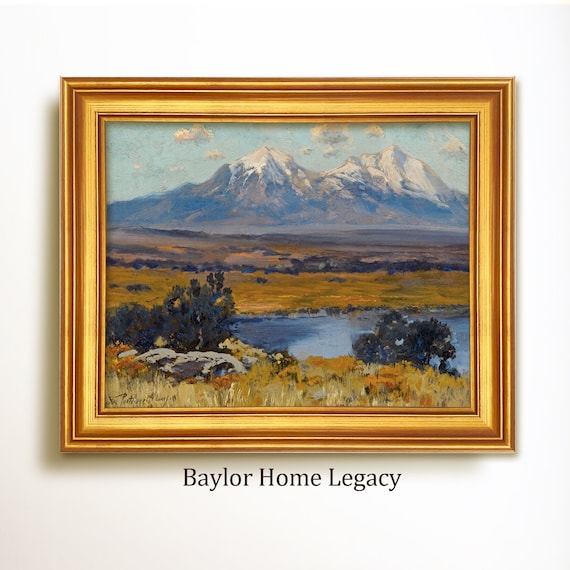 Spanish Peaks Vintage Western Mountain Art Print