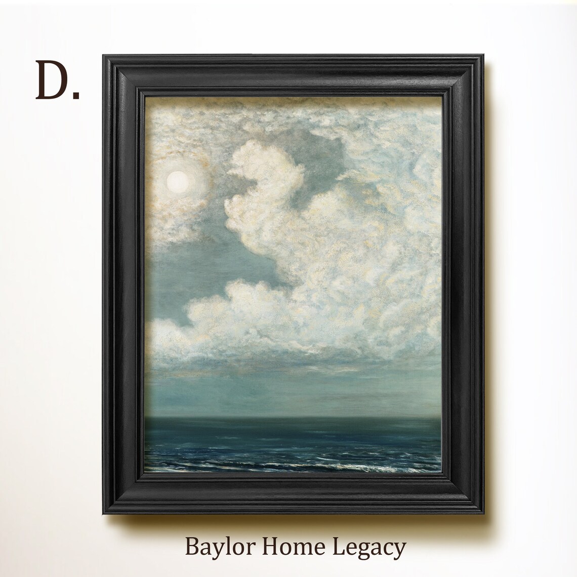 Blue Sky With Clouds Over The Ocean, Vintage Art Print - Image 2
