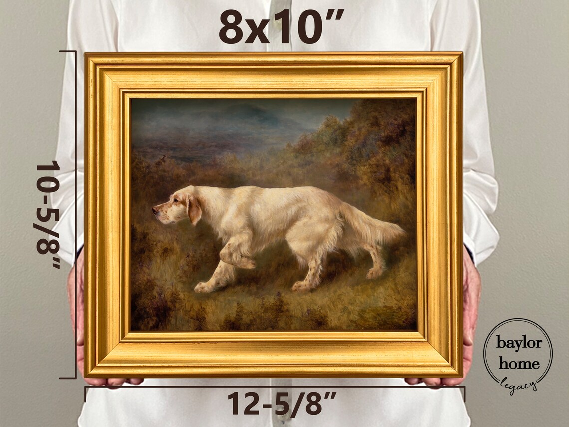 English Setter Pointing In Moorland Vintage Bird Dog Field Art Poster - Image 2