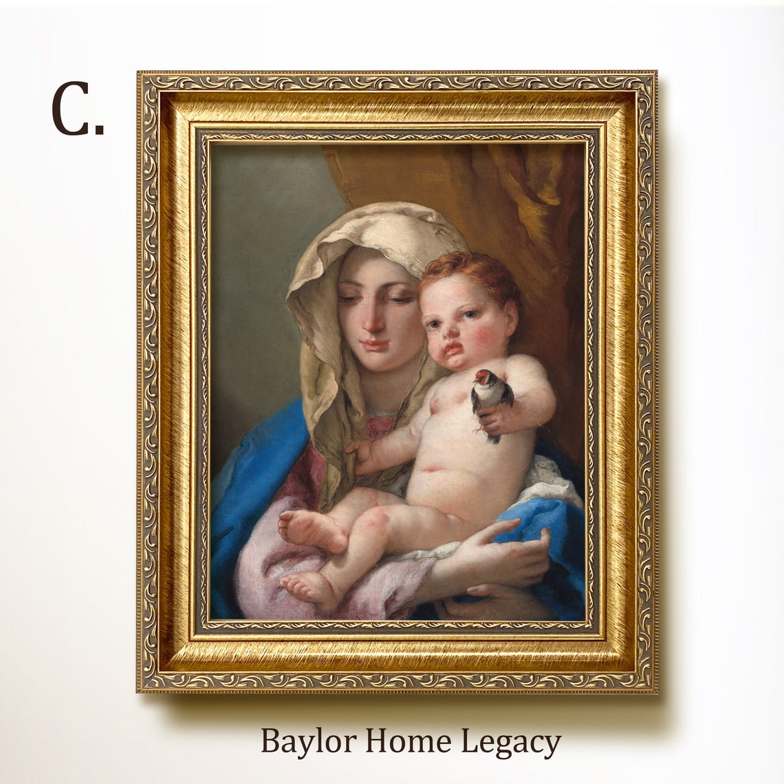 Framed Mary And Jesus Oil Painting Print On Framed Virgin Mary And Baby Jesus Portrait Painting Print Of Antique Painting Religious - Image 3
