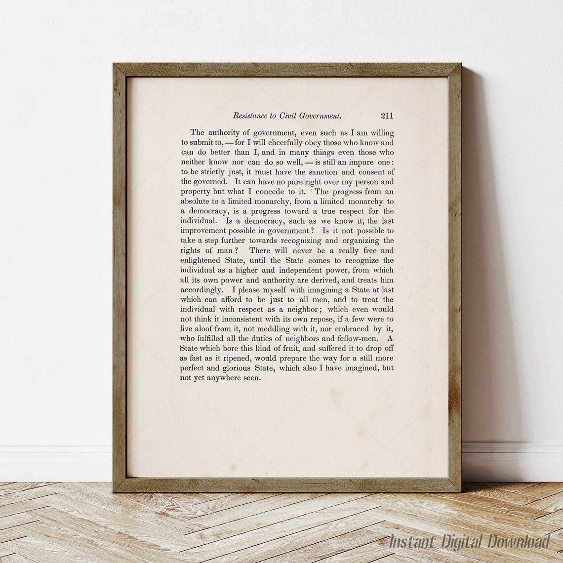Henry David Thoreau Resistance To Civil Government 1849 Page Art Print