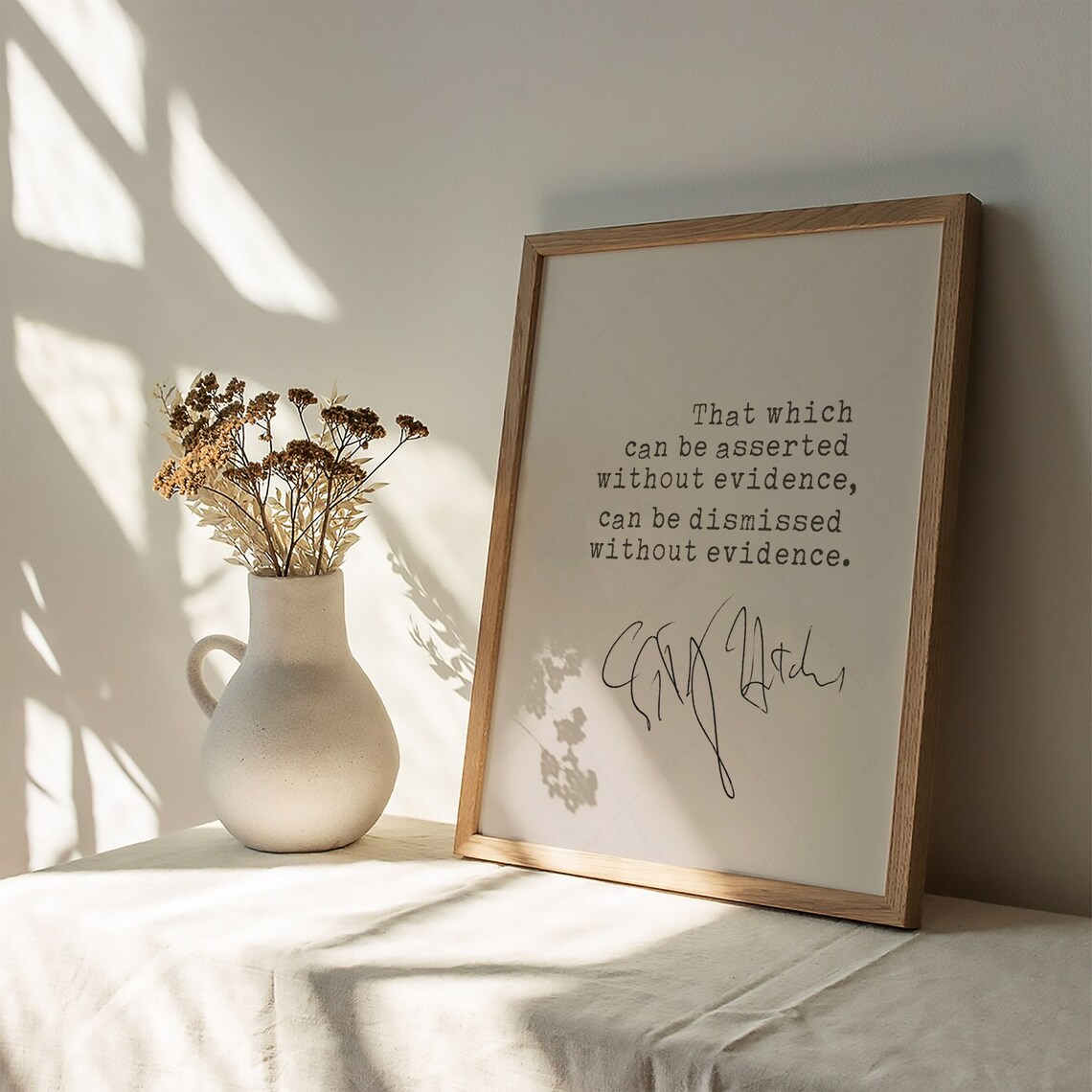 Christopher Hitchens Quote Evidence Art Print - Image 4
