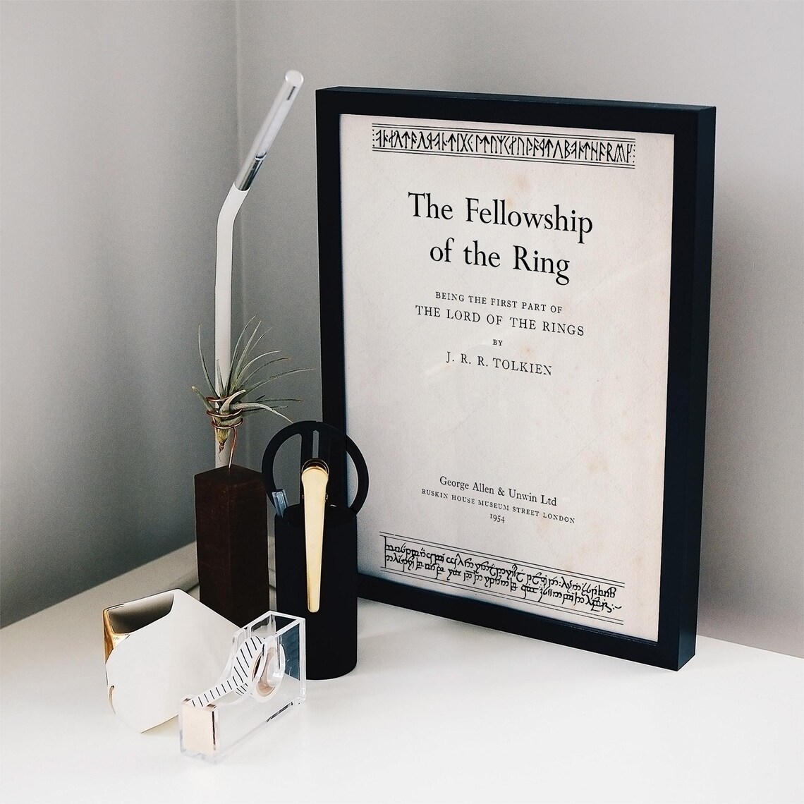 J R R Tolkien The Fellowship Of The Ring 1954 Title Page Print - Image 2