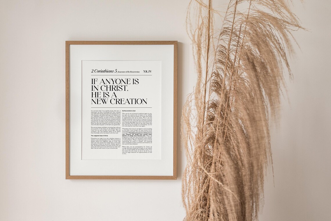 2 Corinthians 5:17 Bible Verse Art Print - Image 3