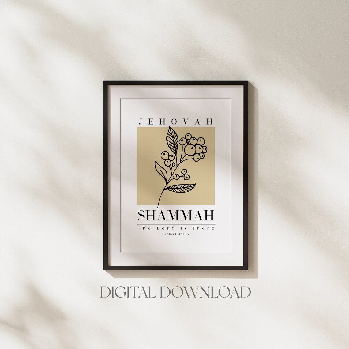 Jehovah Shammah Ezekiel 48:35 Minimalist Art Print - Image 6