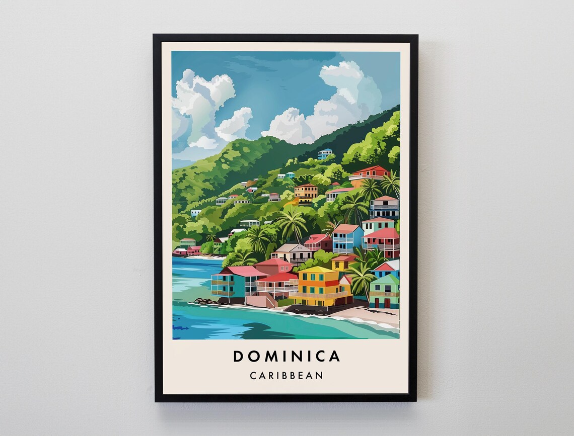 Dominica Travel Poster, Caribbean Wall Art Print