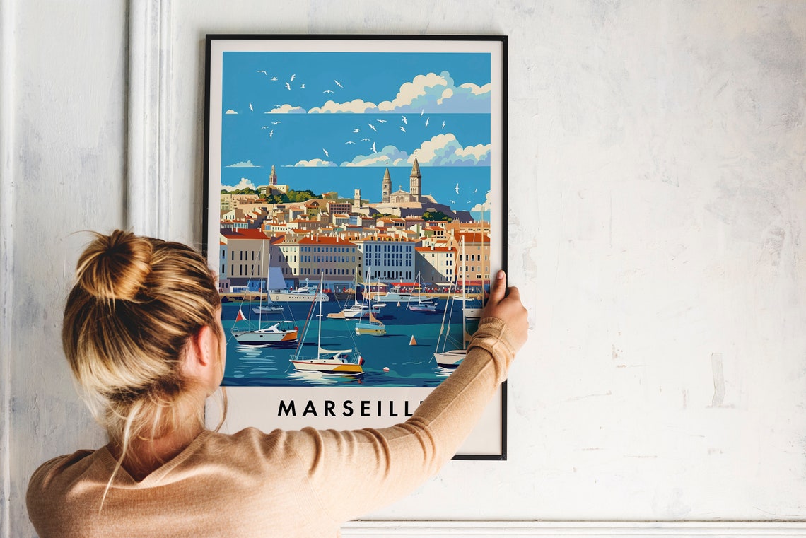 Marseille Travel Print Wall Art Marseille Marseille Print Wall Marseille Travel Poster Marseille Art Marseille Travel Art Travel Gift - Image 2