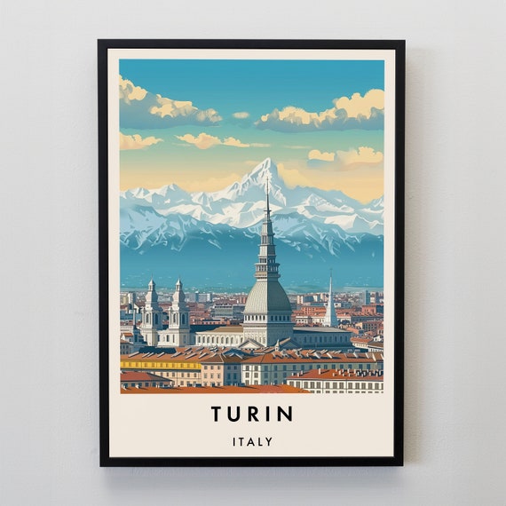 Turin Travel Poster, Italy Wall Art Print