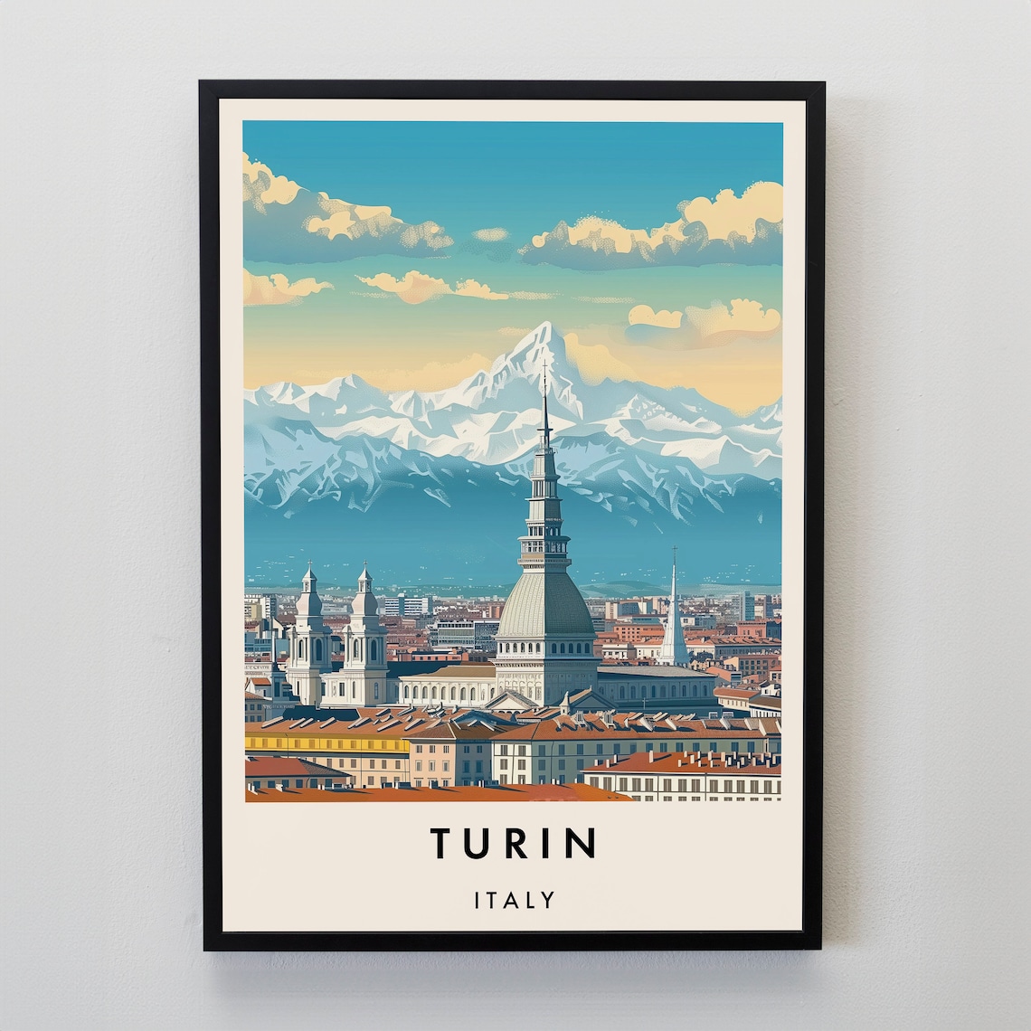 Turin Travel Poster, Italy Wall Art Print