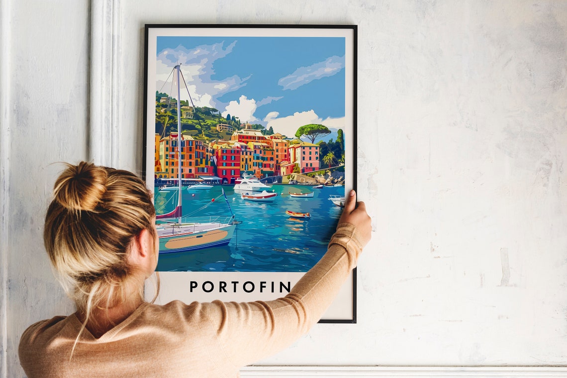 Portofino Travel Print Wall Art Portofino Portofino Print Portofini Poster Portfino Gift Art Italy Travel Art Italy Gift - Image 2