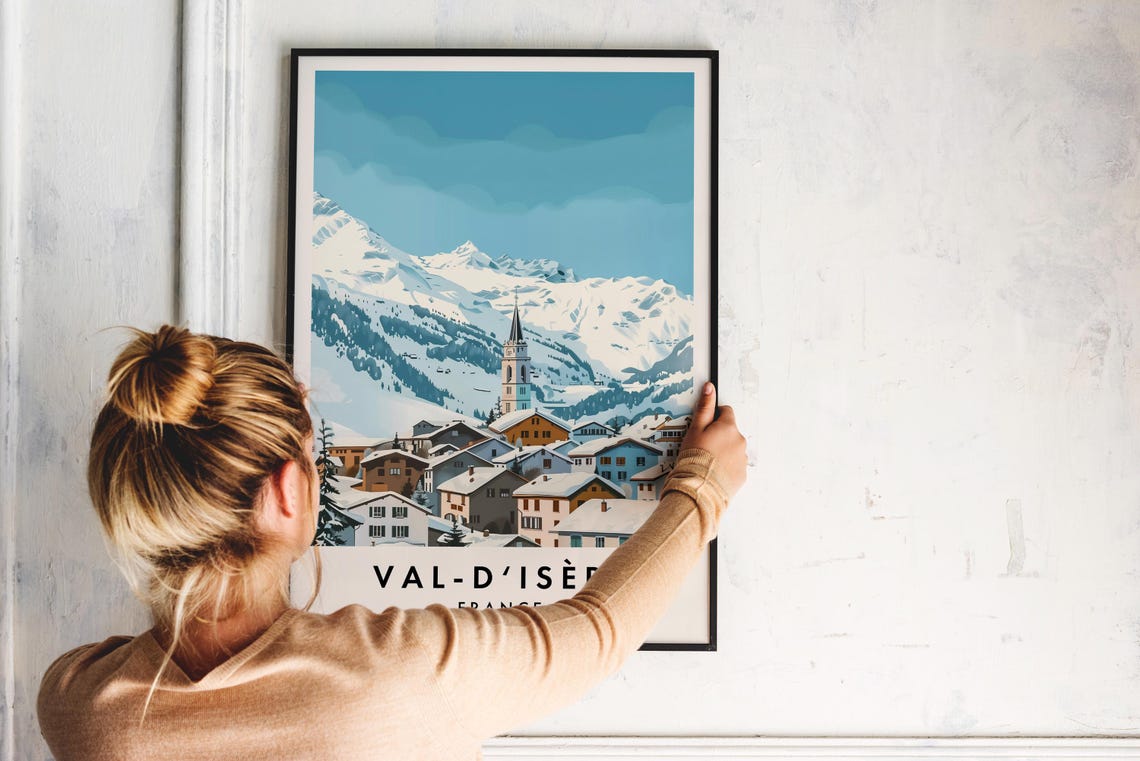 Val Disere Travel Print Wall Art Val Disere Poster France Travel Print Travel Lovers Home Decor Wall Art City Travel Poster Gifts Print - Image 2