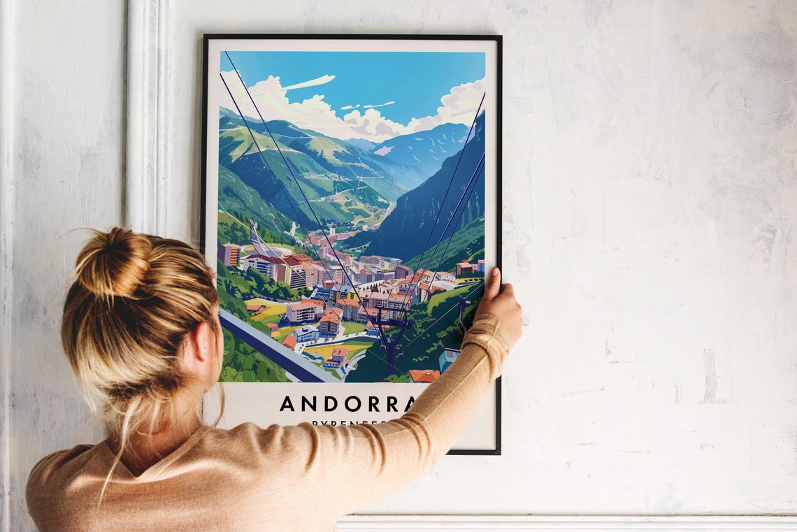 Andorra Travel Print Wall Art Andorra Andorra Poster Europe Travel Print Travel Lovers Home Decor Wall Art City Travel Poster Gifts - Image 2