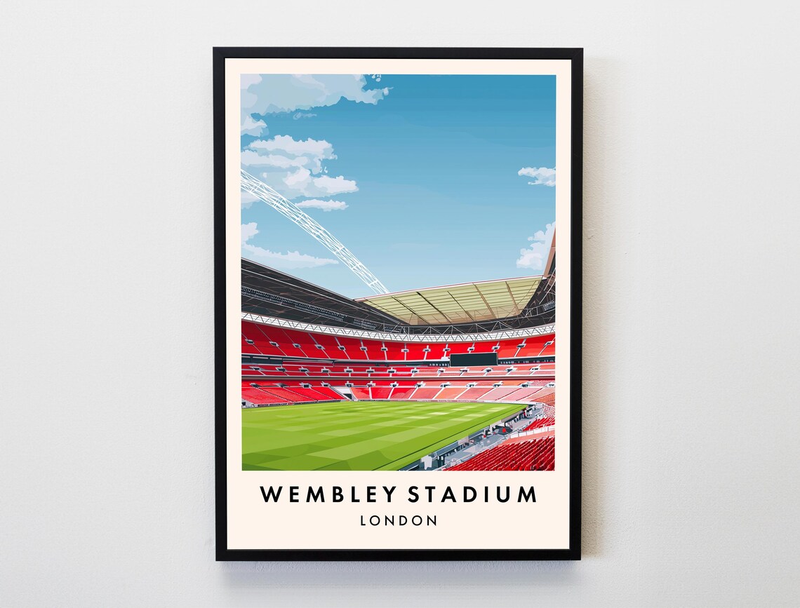 Wembley Stadium London England Football Fans Travel Gift Poster