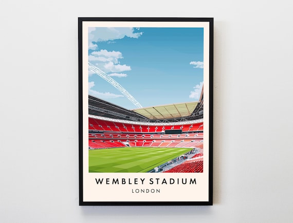 Wembley Stadium London England Football Fans Travel Gift Poster