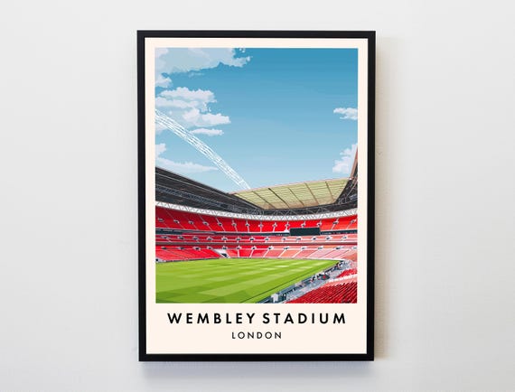 Wembley Stadium Poster Wall Art Print Football Fan Gift Lovers
