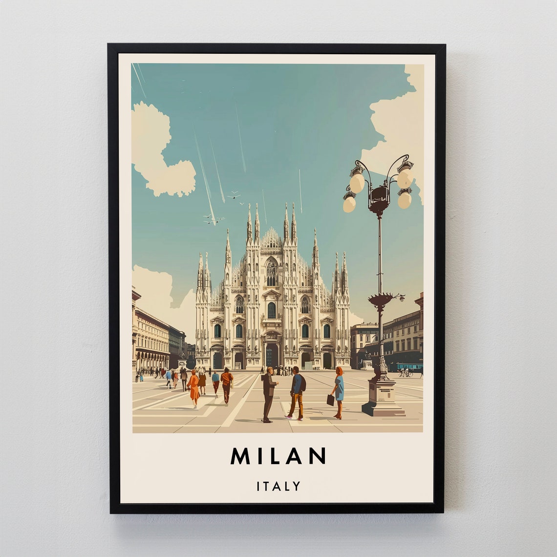 Milan Travel Print Wall Art Milan Milan Print Milan Travel Poster Milan Gift Art Milan Travel Art Travel Gift