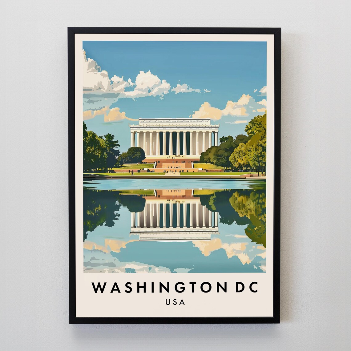 Washington DC Travel Poster, USA Wall Art Print