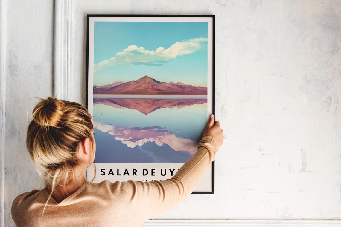 Salar De Uyuni Travel Print Wall Art Boliva Salt Flats Bolivia Gift Bolivia Poster South America Travel Print Travel Lovers Gift Art - Image 2