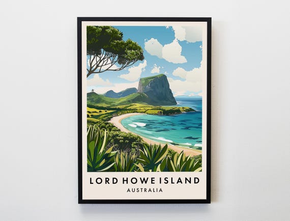 Lord Howe Island Travel Print Wall Art Poster Australia Lovers Home Decor