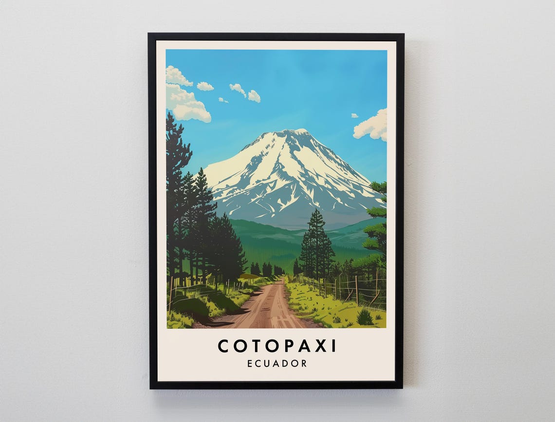Cotopaxi Travel Print Wall Art Cotopaxi Xxx Poster Ecuador Gift Ecuado Poster South America Travel Print Travel Lovers Gift Wall Art