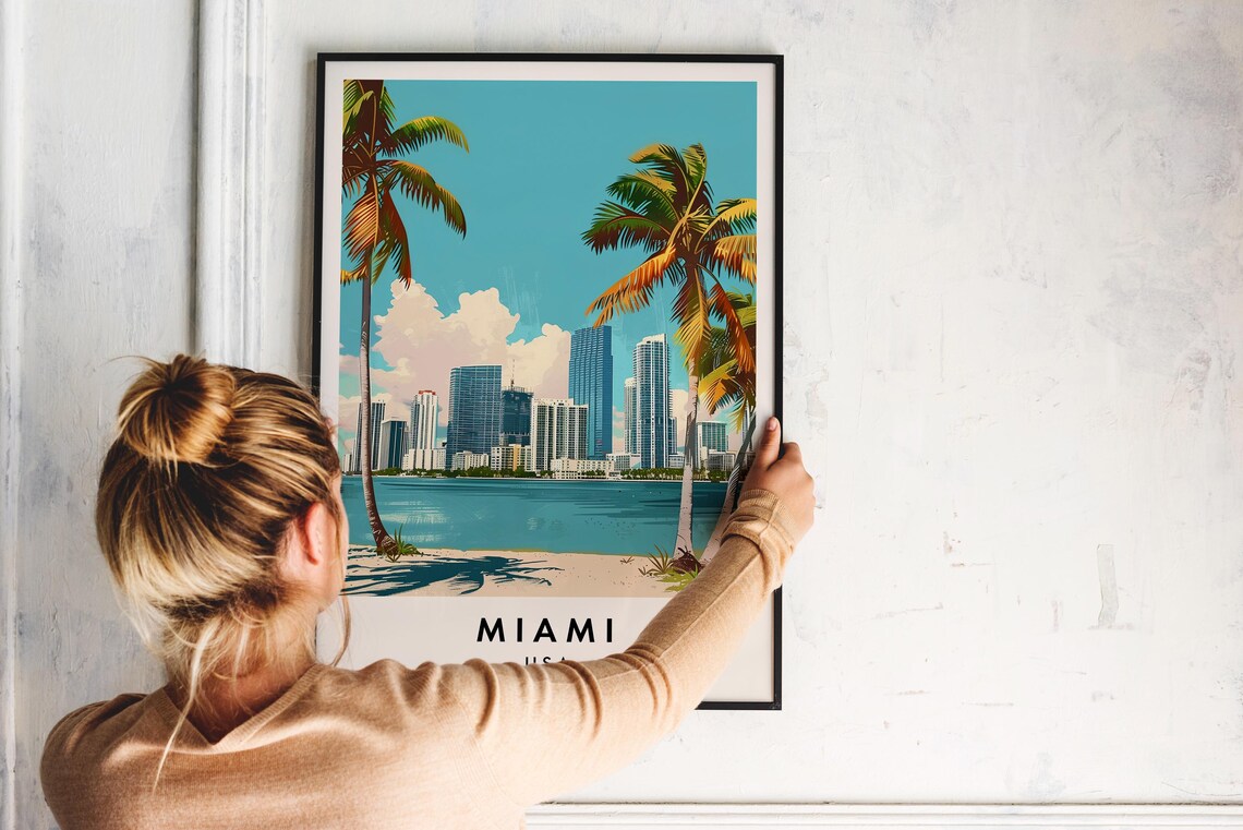 Miami Travel Poster, Florida USA Wall Art - Image 2