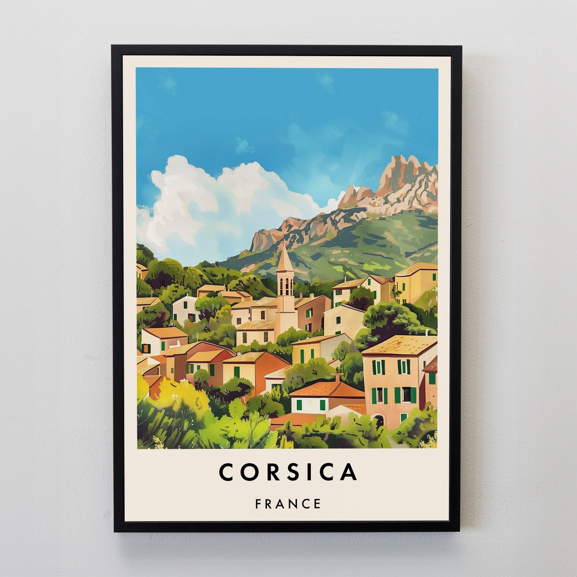 Corsica Travel Print Wall Art Corsica Corsica Print Corsica Poster Gift Art France Travel Art France Gift
