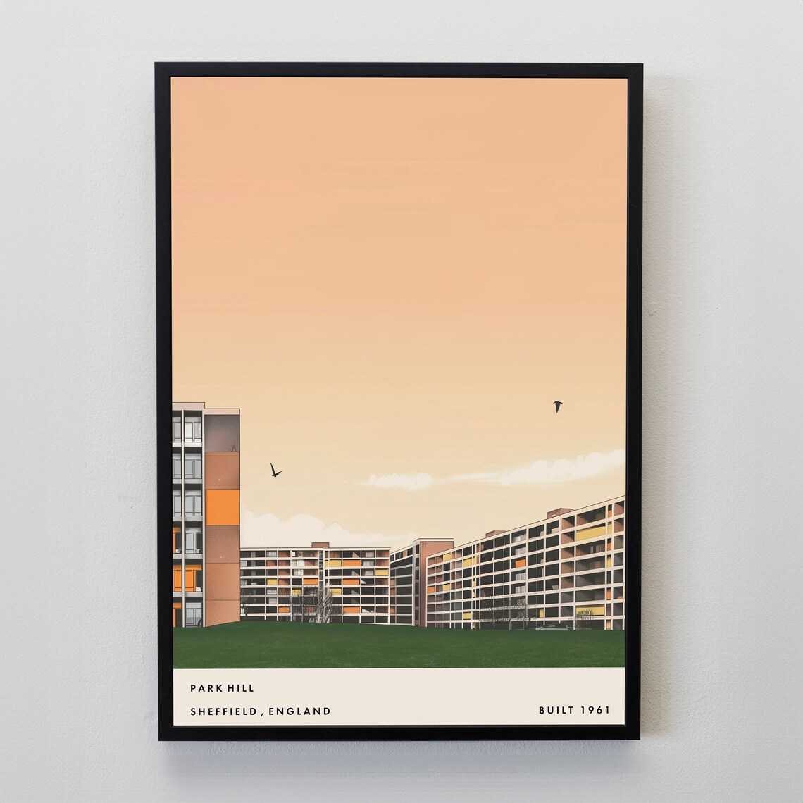 Park Hill Sheffield Brutalist Estate Built 1961 Architecture Poster