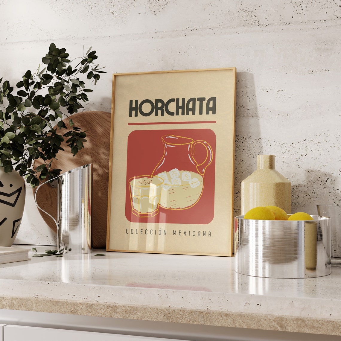 Horchata Retro Drink Pitcher Illustration Colección Mexicana Poster - Image 4