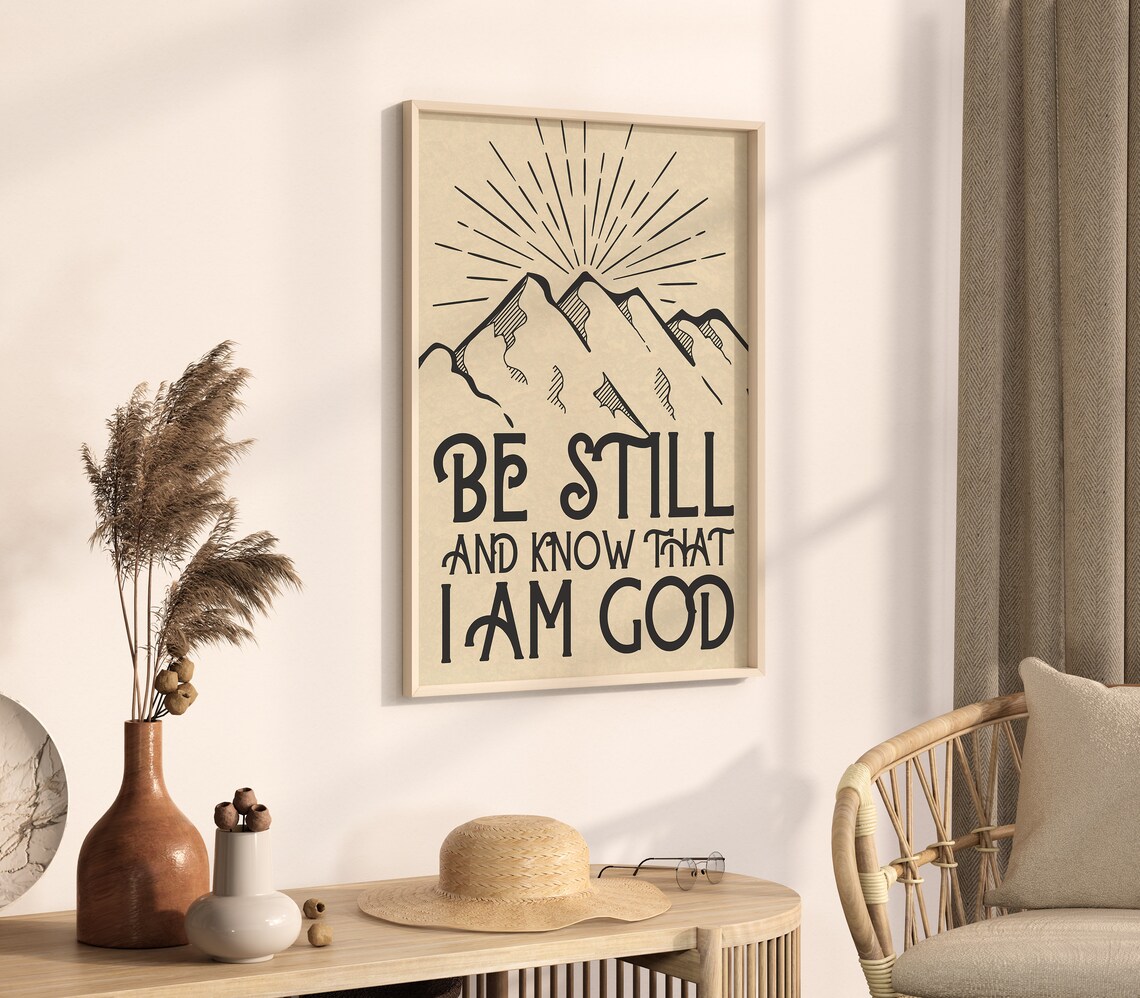 Be Still And Know That I Am God, Vintage Bible Art - Image 3