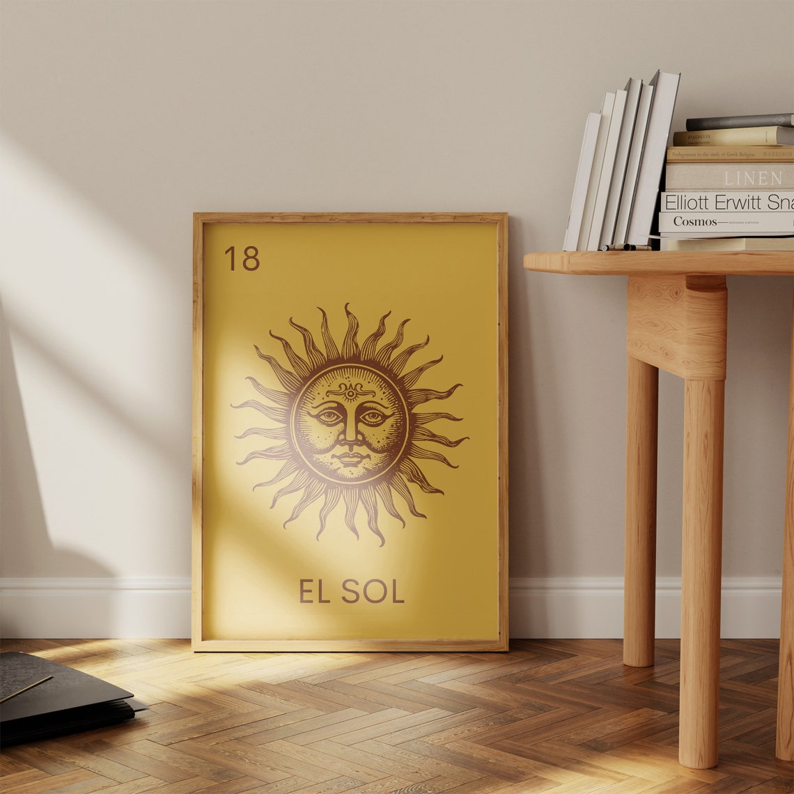 El Sol Mexican Lotería No. 18 Vintage Sun Face Retro Art Poster - Image 2