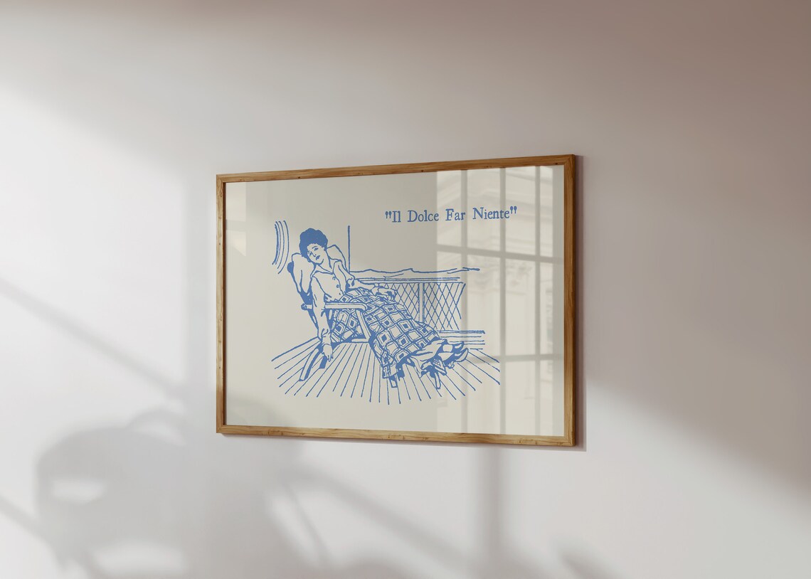 Il Dolce Far Niente Vintage Italian Quote Art Print - Image 2