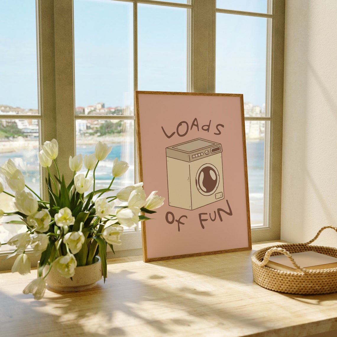 Pink Loads Of Fun Washing Machine Cute Laundry Room Decor Poster - Image 3