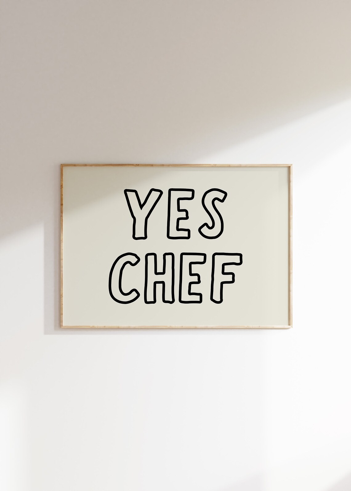 Yes Chef Print, Retro Typography Kitchen Poster - Image 4