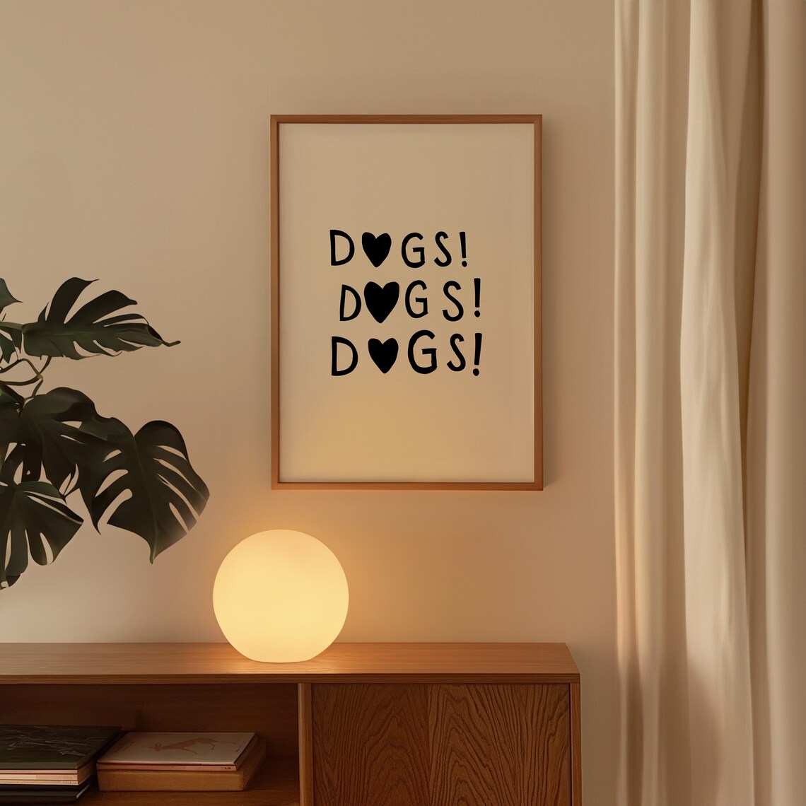 Cute Dog Minimalist Heart Typography Art Print - Image 2