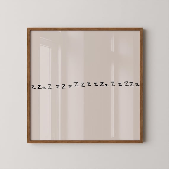Funny Sleep Print Minimalist Bedroom Wall Art Digital Download Square