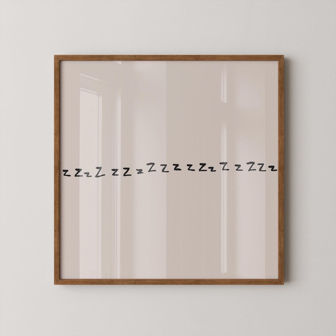 Funny Sleep Print Minimalist Bedroom Wall Art Digital Download Square