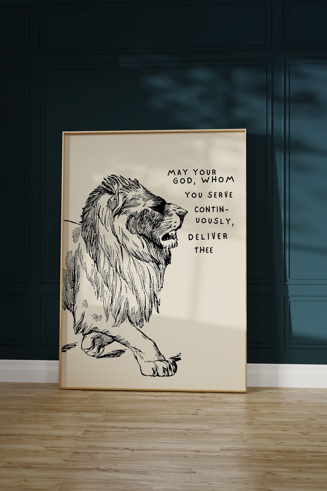 Daniel And The Lions Den Vintage Lion Christian Faith Art Poster - Image 4