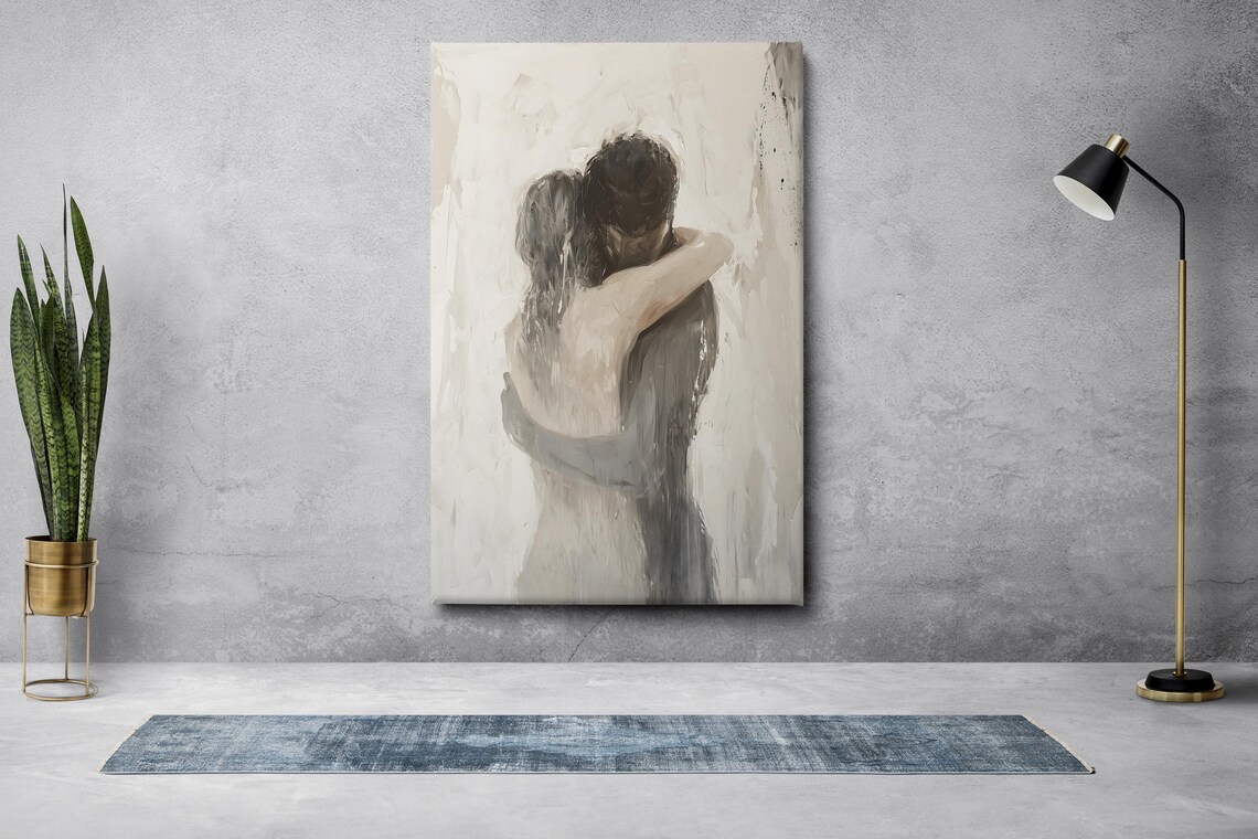 Hugging Couple Art Print, Love and Togetherness - Image 2