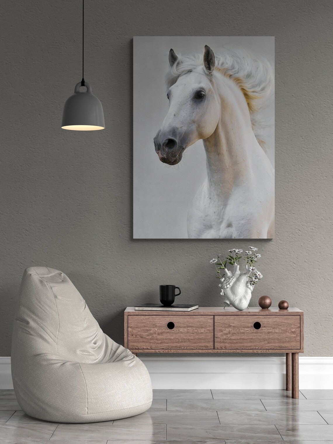 Brown Horse Head Portrait Oil Painting Equine Animal Decor Wall Art - Image 2