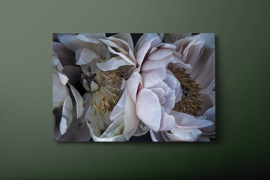 Blush Pink White Rose Bouquet Soft Petal Floral Romantic Art Poster